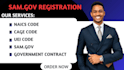 register your business on sam gov, get uei, cage code and naics for government c