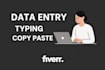 do fast and accurate data entry, typing, and copy paste work
