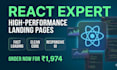 develop a high performance react landing page with modern UI