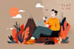 design a 2d flat illustration for your website
