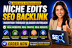 niche edit, footer link insertion high traffic guest post backlinks SEO service