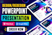 do business powerpoint presentation slides redesign pitch deck revamp powerpoint
