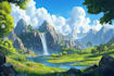 digitally paint fantasy landscape