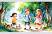 draw digital watercolor children book illustration