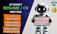 write professional ats student resume or internship CV