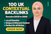 create da50 SEO dofollow contextual UK backlinks manually