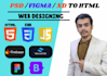 convert PSD, figma, xd to HTML and CSS with animations