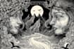 draw dark art illustration with engraving style