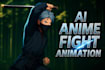 create action packed ai anime fight animation cinematic 2d anime video scenes