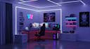 design 3d gaming room, isometric room, studio room with rendering