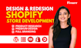 do shopify ecommerce website development, shopify store design