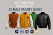do 3d leather jacket, 3d bomber jacket, 3d modelling, rendering and 3d animation