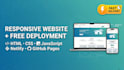 create a responsive website and deploy it on netlify github