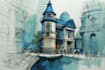 do architecture sketches in high quality
