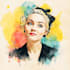 draw a watercolor pop art portrait