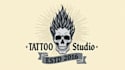 design outstanding skull fantasy tattoo studio logo