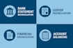 reconcile bank statements, party ledger