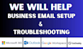 email setup, troubleshoot on microsoft 365, outlook, google workspace, godaddy