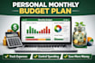 create a personalized monthly budget and expense tracker