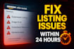 fix amazon listing issues, suppression and variations