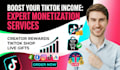 setup tiktok monetization, creator rewards and tiktok shop