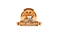 design monogram fat bellies pizza wagon logo