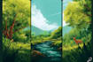 draw a natural landscape and background illustration