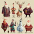 illustrate christmas card,christmas character