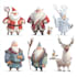 illustrate christmas card, christmas character