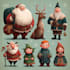illustrate christmas card, christmas character