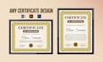 do professional certificate, custom certificate, award certificate and diploma
