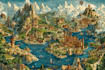 draw a wonderful custom fantasy map