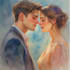 create a couple portrait watercolor painting