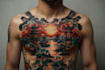 making a tattoo design in japanese style