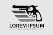 create premium and modern gun logo in 24 hours