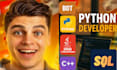python developer, java programming, sql database, python programming, coder