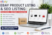 do ebay SEO product listing and ebay store management