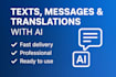 create texts,messages and translation using ai