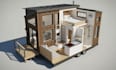 design a 3d tiny house plan, tiny home model, cabin and small house layout