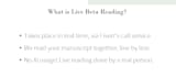 be your live, real time beta reader