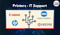 fix printer issues, scan to email and folder remotely