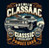 do premium classic car print logo t shirt design