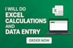 do data entry and excel business calculations