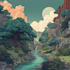 digitally paint fantasy landscape