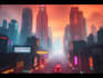 do cyberpunk scifi futuristic city