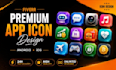 design premium app icons for android, ios and games