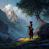 create immersive fantasy landscape and character artwork