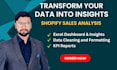 do shopify sales analysis, ecommerce excel dashboard and KPI report