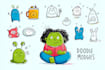create  doodle icons, cartoon illustrations