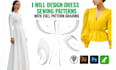 design dress sewing patterns with full pattern grading